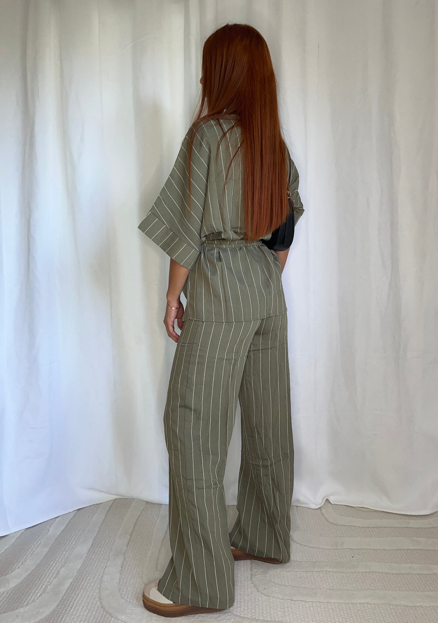 Pantalon SORIA – Palazzo Rayé Femme Chic & Fluide | Mimah Collection