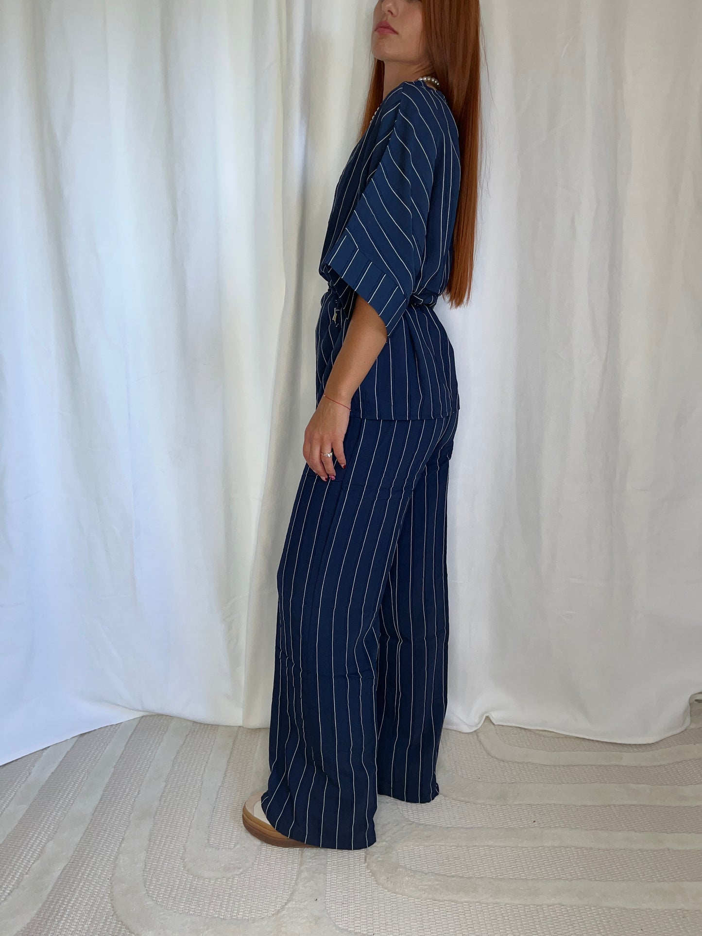 Pantalon SORIA – Palazzo Rayé Femme Chic & Fluide | Mimah Collection