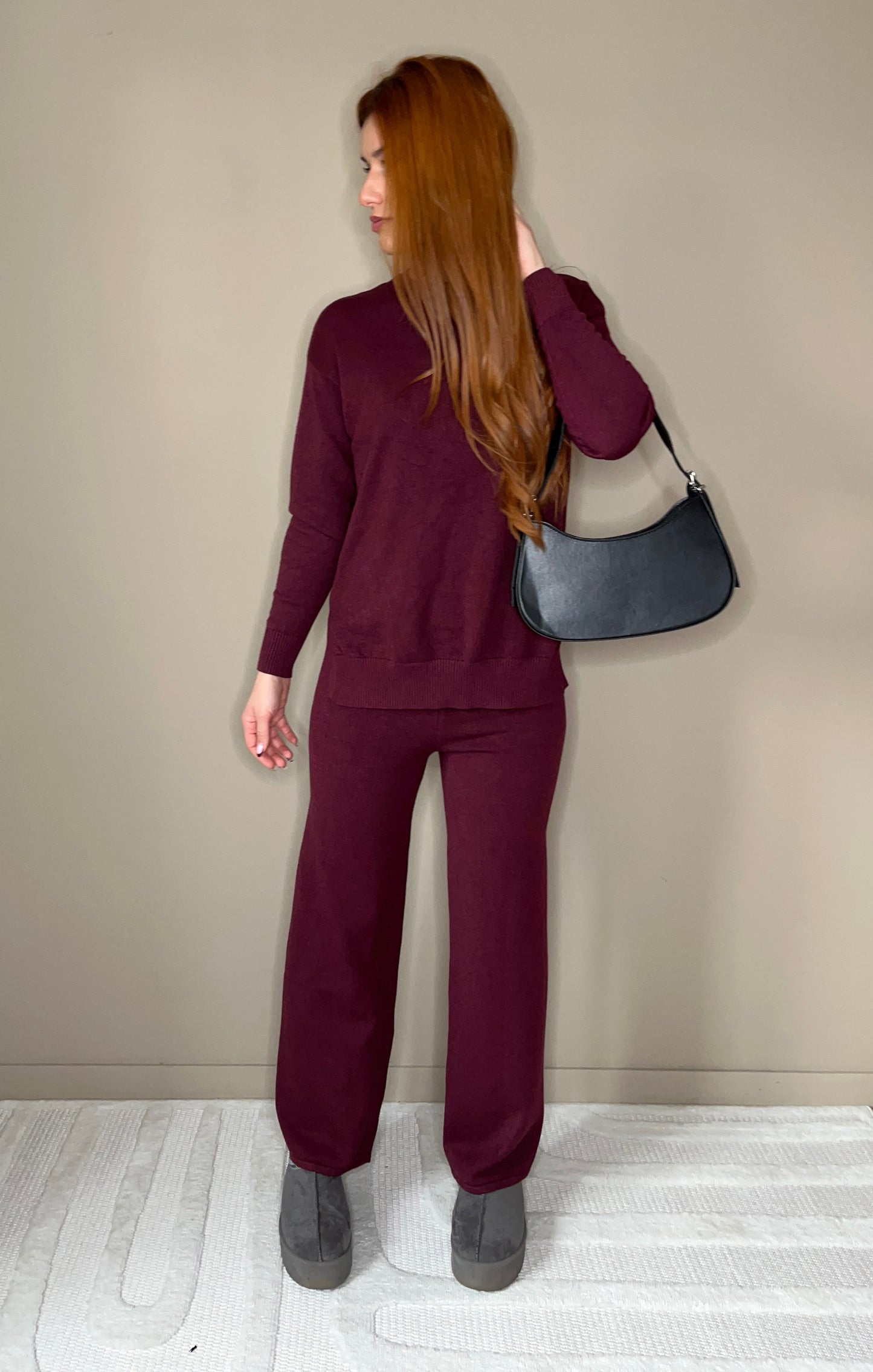 Ensemble maille noir femme pull & pantalon – Confort chic