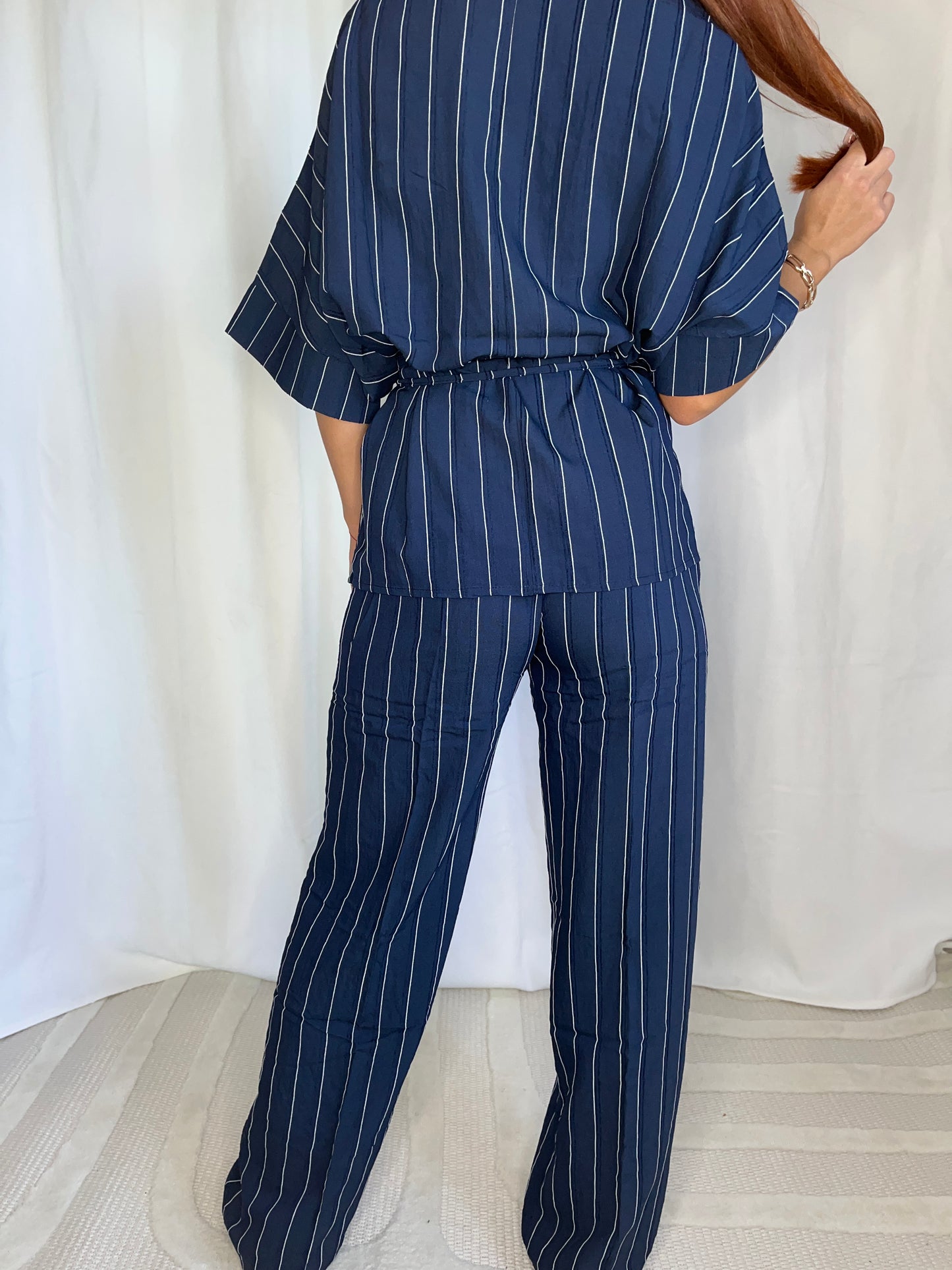 Pantalon SORIA – Palazzo Rayé Femme Chic & Fluide | Mimah Collection