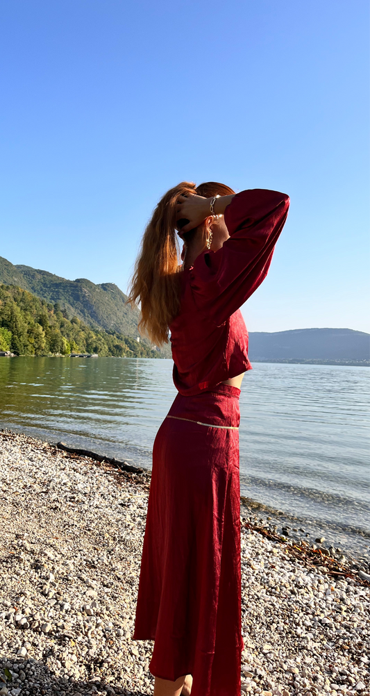 🌸 Chemisier satiné à petits nœuds – ÉCLIPSE