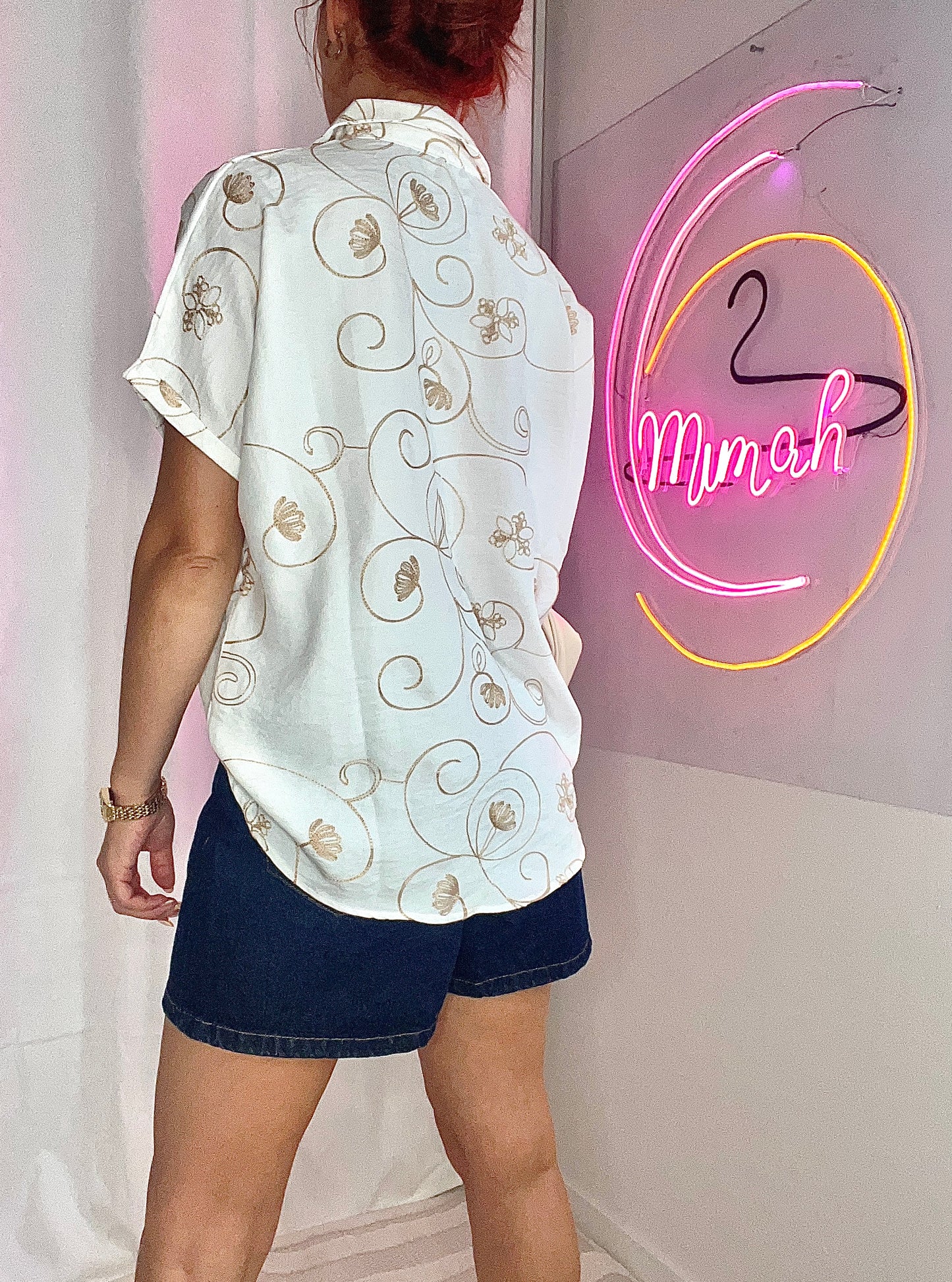 Chemise fluide brodée “Été Bohème”