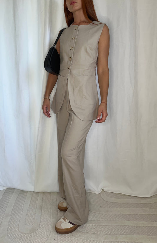 Pantalon Éloane – Pantalon femme coupe tailleur chic, droit et fluide