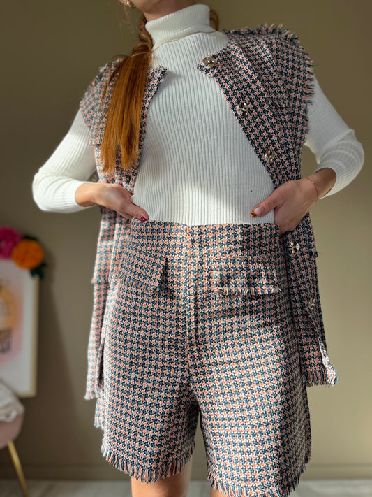 Short chic « Éloïse » – Orange & Bleu