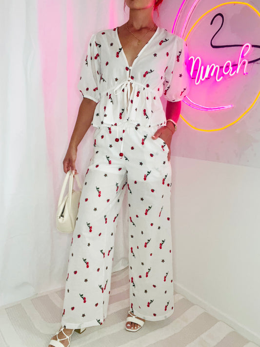 Ensemble Fiorella – Haut noué & Pantalon fluide